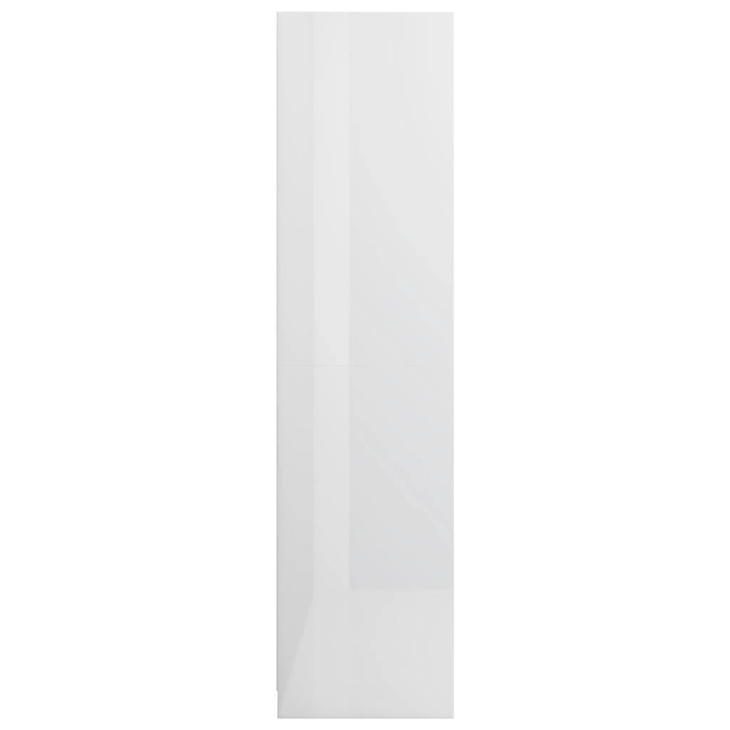 Wardrobe with Drawers High Gloss White 50x50x200 cm Chipboard